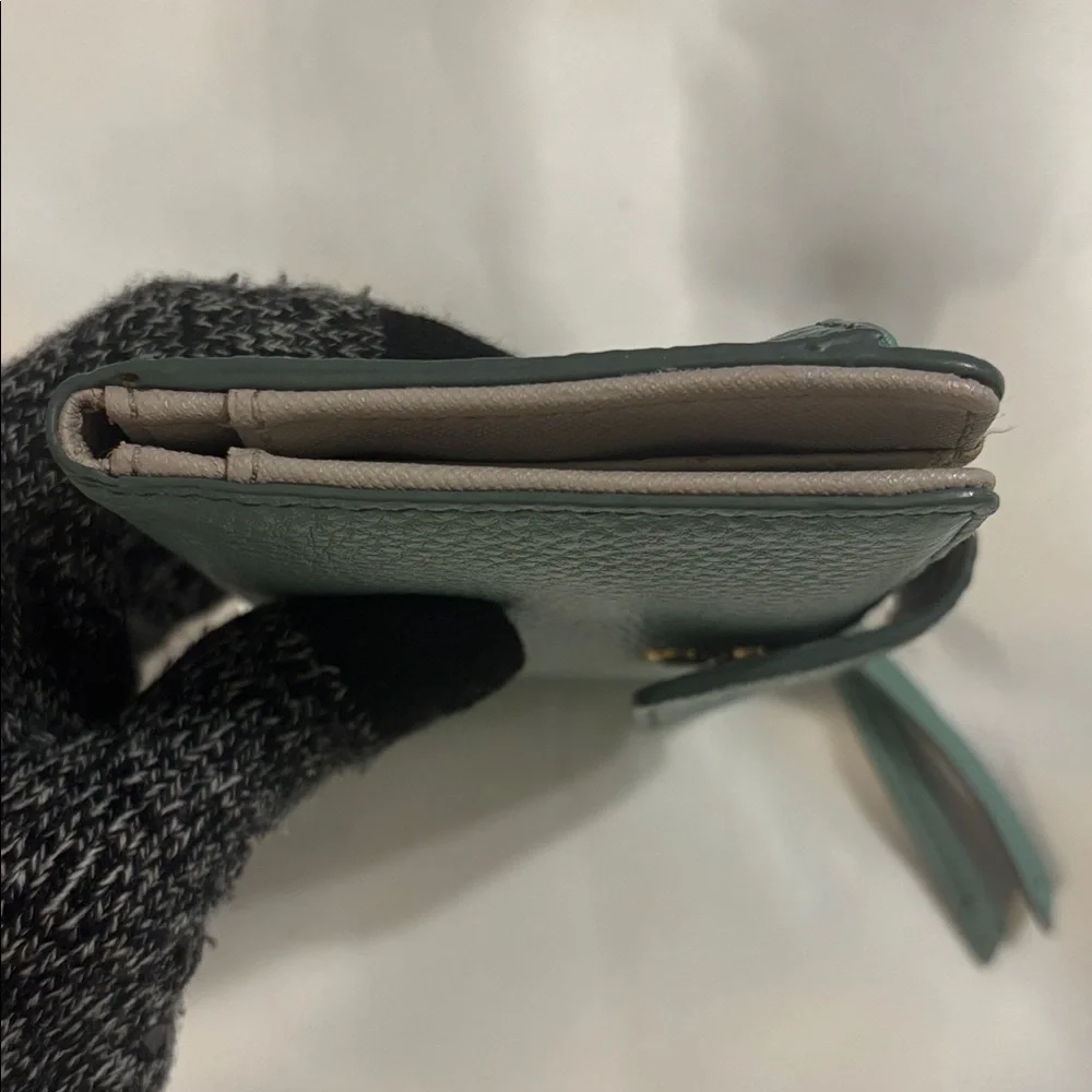 Fossil Teal Leather Wallet Preloved